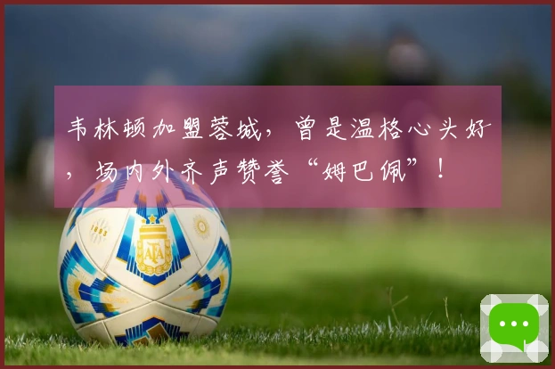 韦林顿加盟蓉城，曾是温格心头好，场内外齐声赞誉“姆巴佩”！